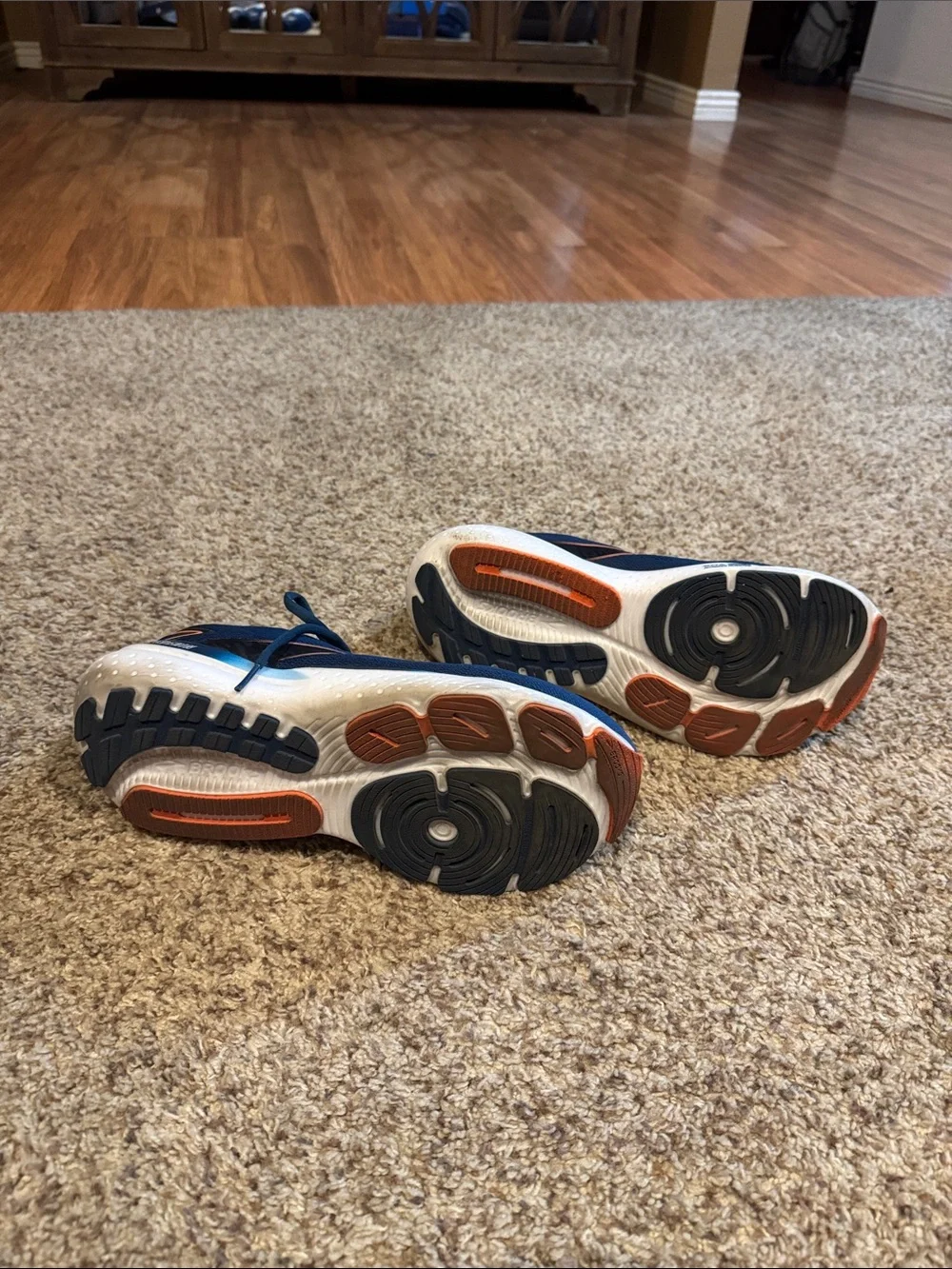 Brooks Men's Glycerin 21 Navy Blue Running Shoes with Orange Accents